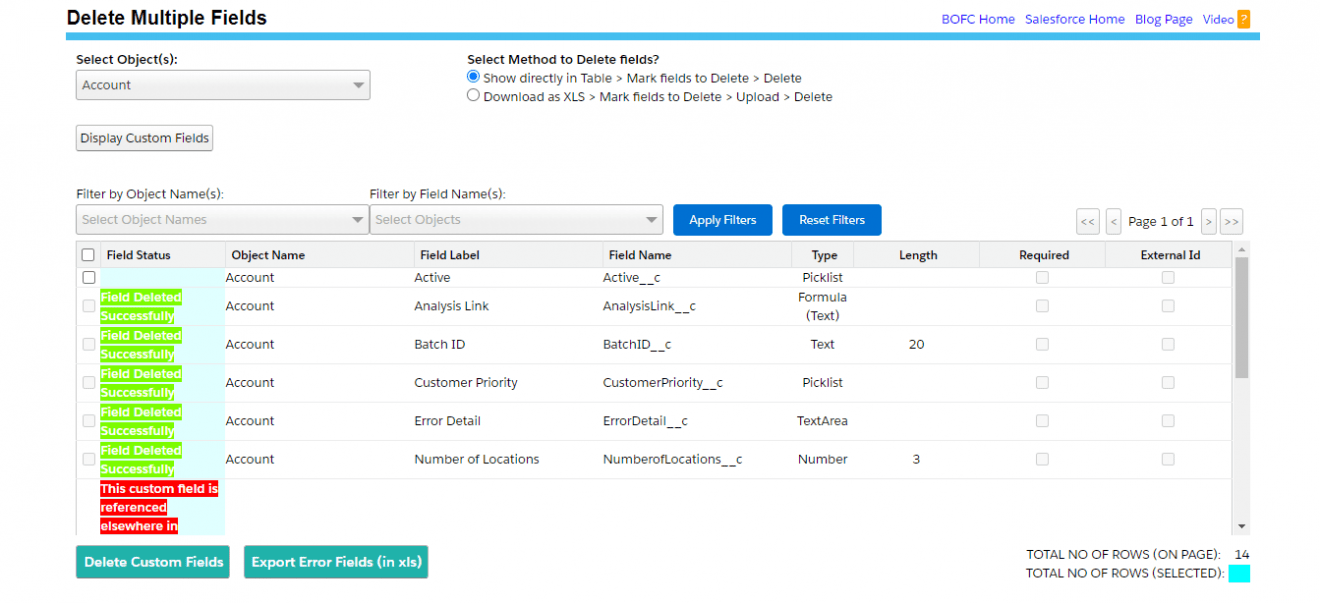 How to mass delete custom fields in Salesforce?