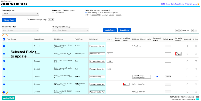 update fields by selecting checkbox