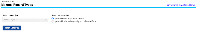 screen for BOFC Manage Record Types