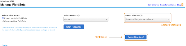 Export FieldSets button
