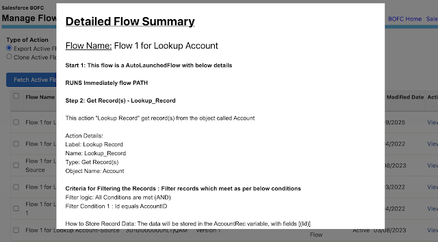 view flow summary