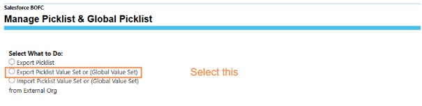 Global Value Sets for selection
