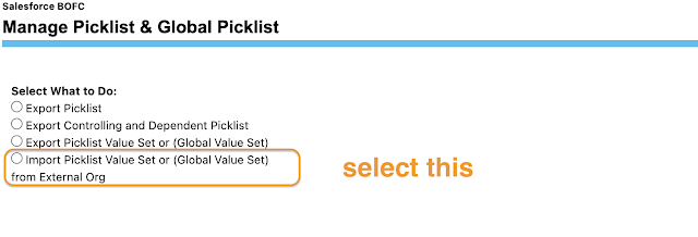Select the type of values to Import