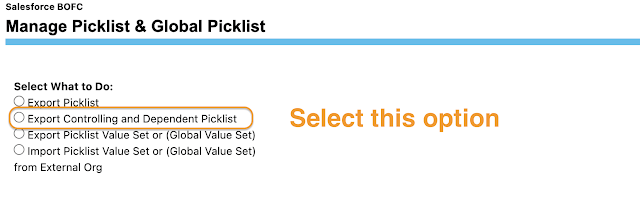 Open the Export Screen
