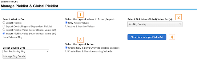 Select the type of values to Import