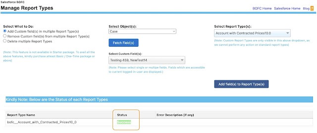 Add Fields to Report Type
