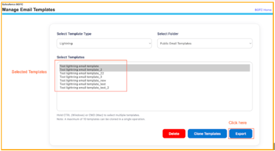export email template