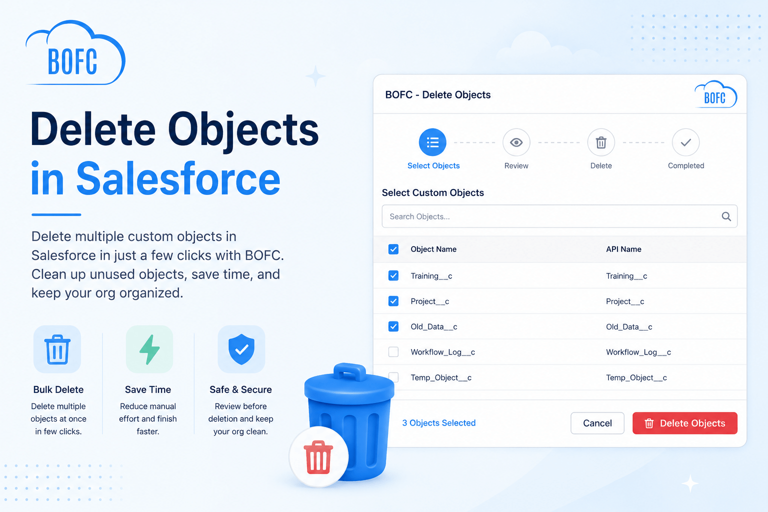 Delete Objects in Salesforce