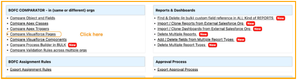 Compare Visualforce Pages