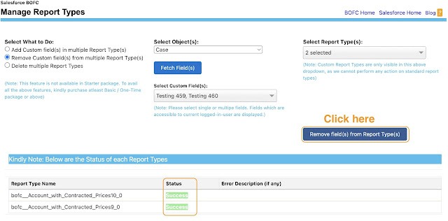 Remove Fields to Report Type