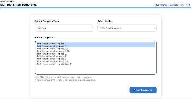 Select single or multiple templates