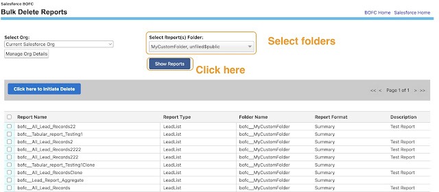Show Reports button