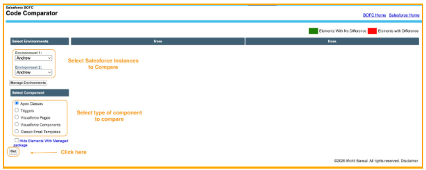 select the environments and type of component