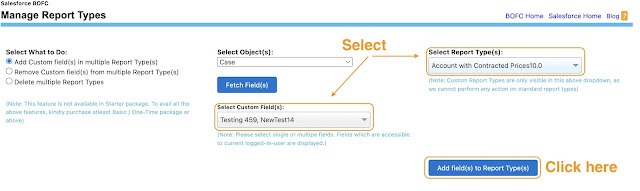select the single or multiple fields