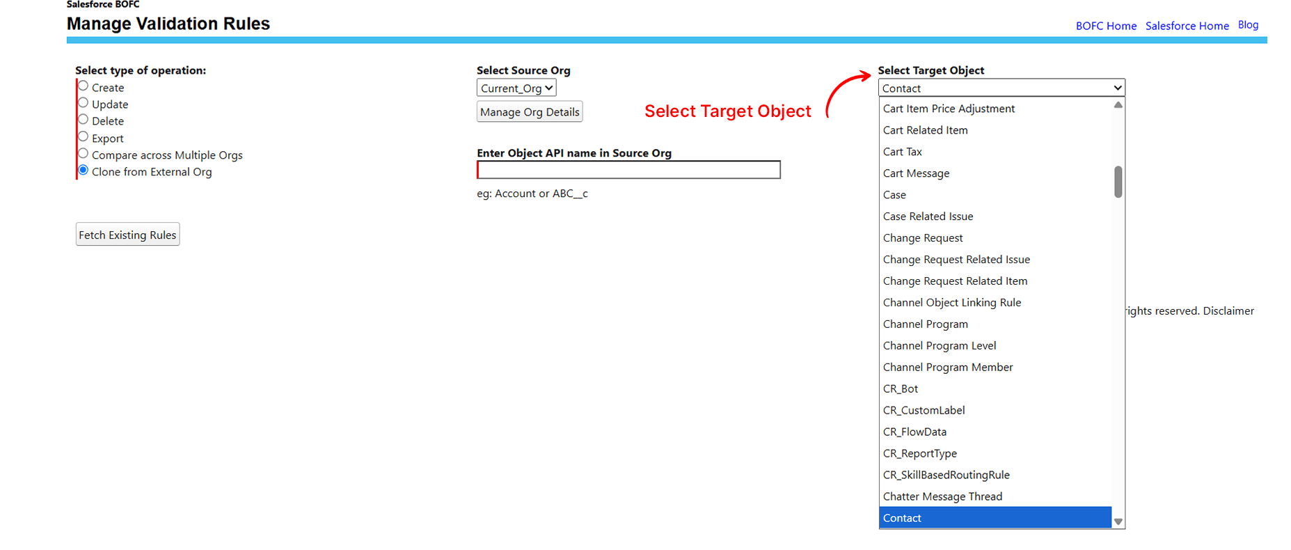 Select the Target Object
