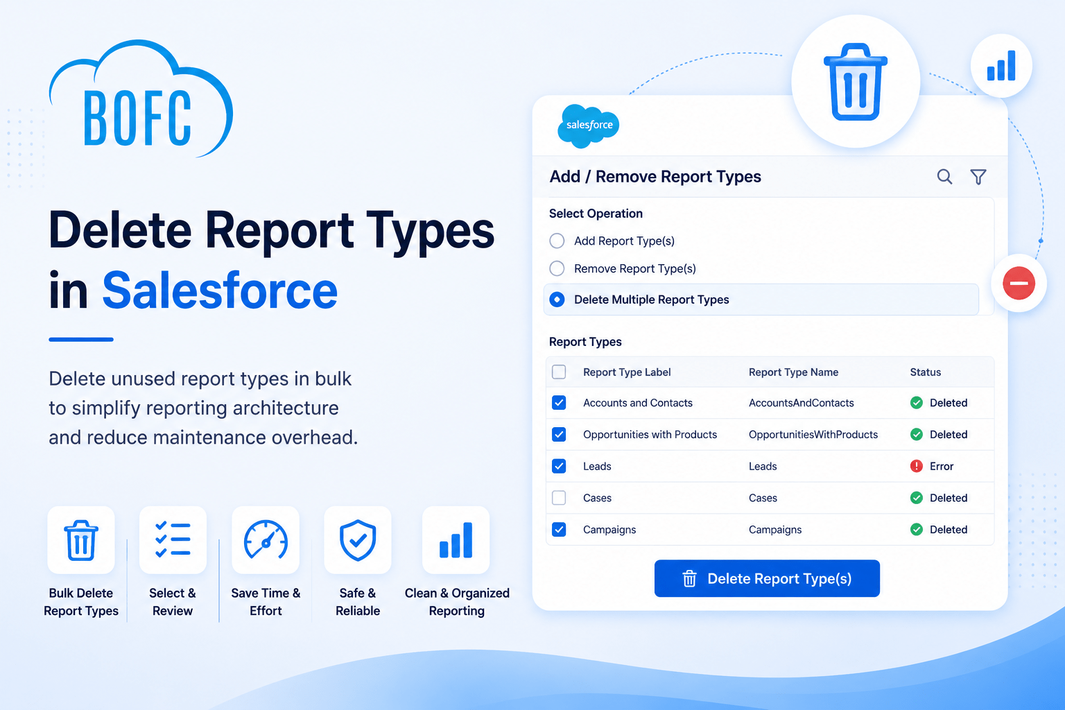 Delete Report Types in Salesforce