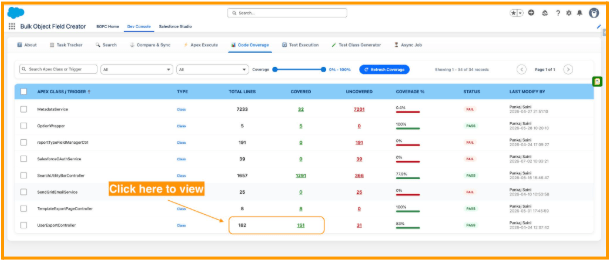 Code Coverage single view