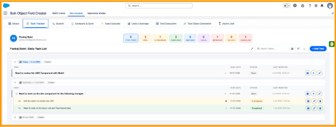 Landing page for Task Tracker