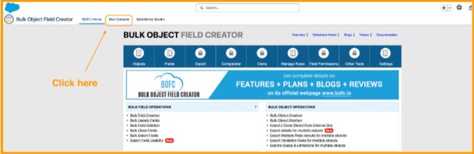 Open BOFC In Salesforce