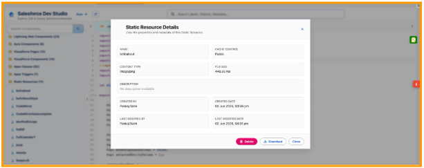 Manage Edit, Delete Download Resources