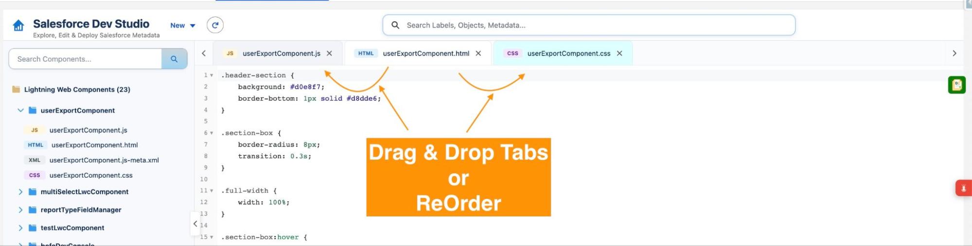 Drag-and-Drop Tab Reordering