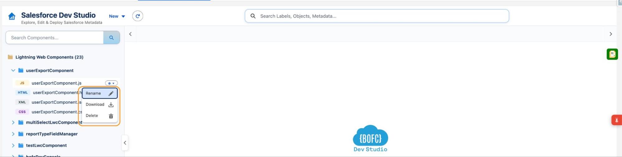 Rename an LWC or Aura File or bundle in One Action