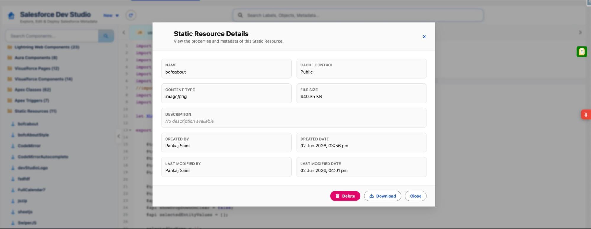 Manage Edit, Delete Download Resources