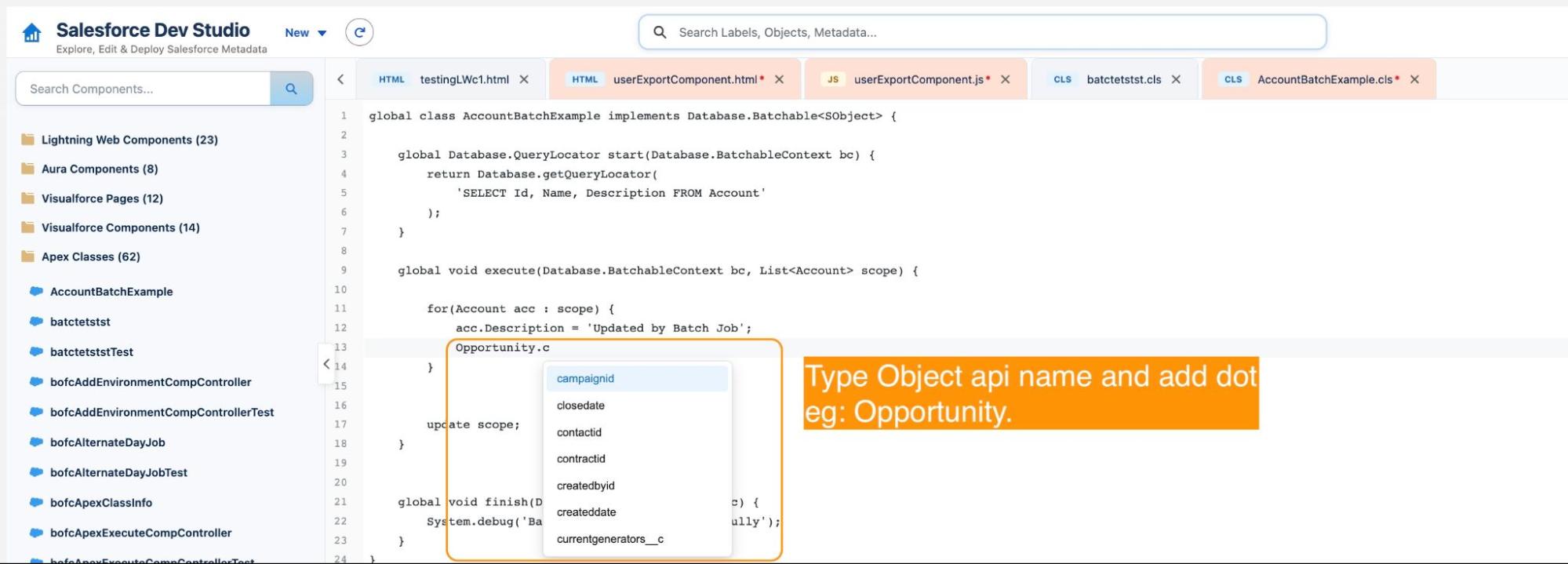 In Apex Classes, Triggers, and backend code
