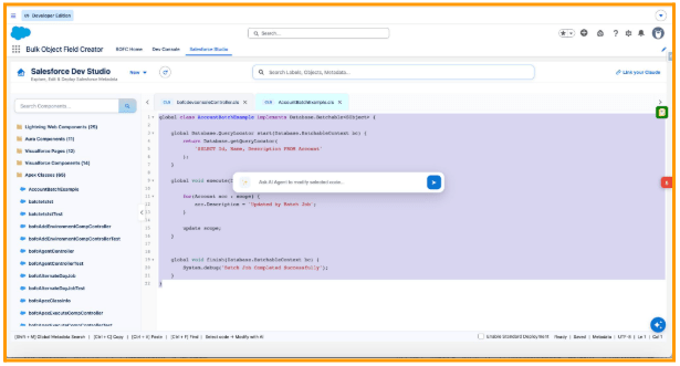 just select the code and AI helper
